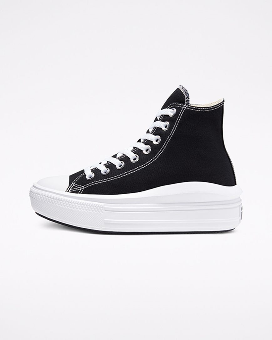 Topanky Na Platforme Converse Chuck Taylor All Star Move Vysoke Damske Čierne Béžové Biele | SK DJHPE5